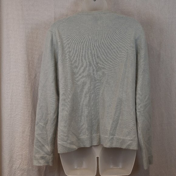 Escada Sport Blue Argyle Cardigan Sweater Wool Angora Blend Large Preppy - Picture 8 of 12